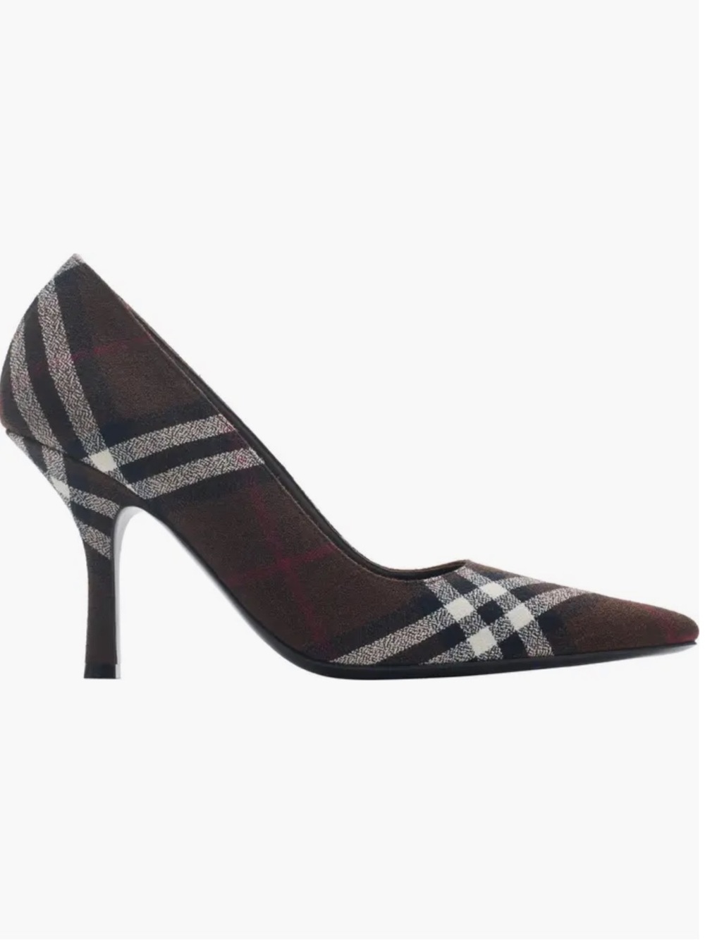 Burberry Mahogany Plaid Pointed-Toe Pump